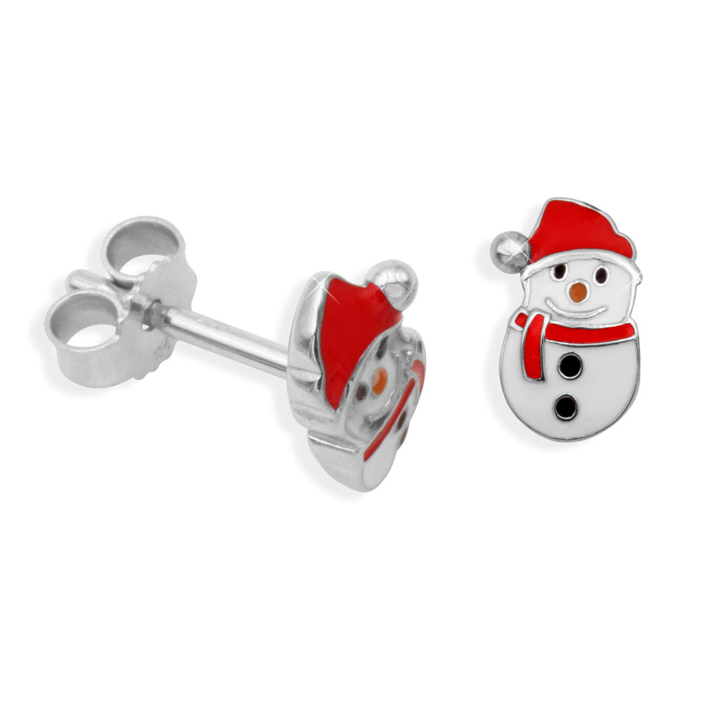 Ohrstecker Schneemann Silber